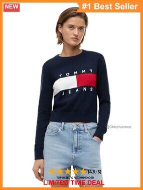 Womens Medium Weight Long Sleeve Cotton Pullover Crewneck Sweater